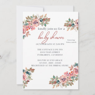 Invitation Baby shower fleur sauvage Boho