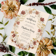 Baby shower Fleur sauvage Boho aquarelle