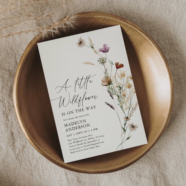 Invitation Baby shower Fleur sauvage Boho Terracotta Fall (Créateur téléchargé)