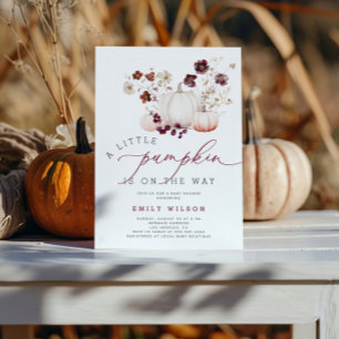 Invitation Baby shower Fleur sauvage Citrouille Automne