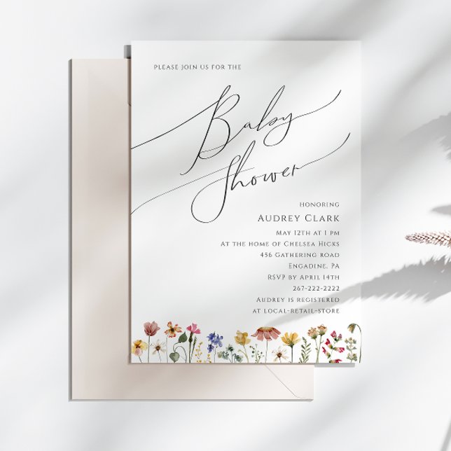 Invitation Baby shower Fleur sauvage colorée (Créateur téléchargé)