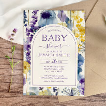 Baby shower Fleur sauvage couleur jaune violet