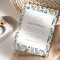 Baby shower Fleur sauvage d'aquarelle Boho