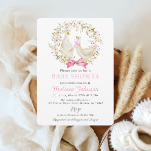 Invitation Baby shower Fleur sauvage de Canard d'O