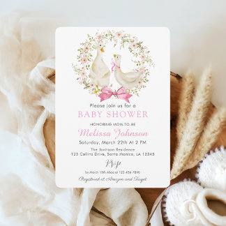 Invitation Baby shower Fleur sauvage de Canard d'O
