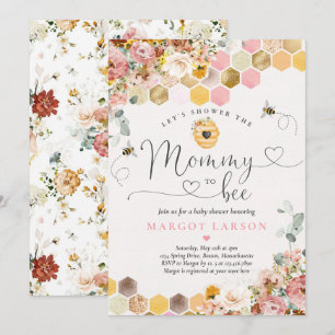 Invitation Baby shower Fleur sauvage de maman to Bee Spring B