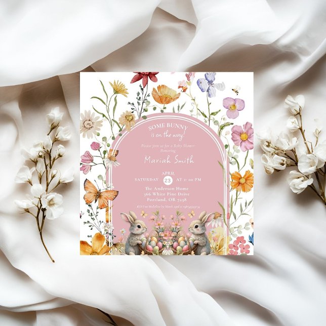 Invitation Baby shower Fleur sauvage de Pâques de YouTube (Créateur téléchargé)