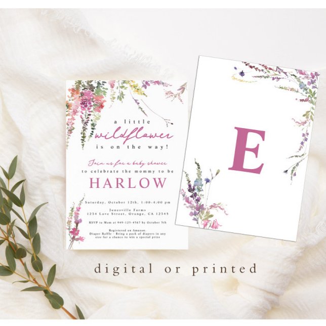 Invitation Baby shower Fleur sauvage de printemps (Créateur téléchargé)