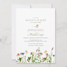 Invitation Baby shower Fleur sauvage doux