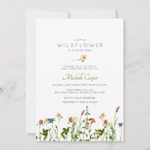 Invitation Baby shower Fleur sauvage doux