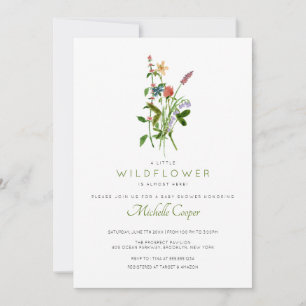 Invitation Baby shower Fleur sauvage élégant