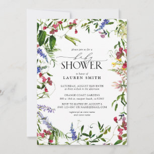 Invitation Baby shower Fleur sauvage été