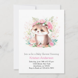 Invitation Baby shower Fleur sauvage Magic Girl 