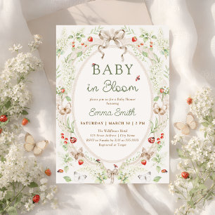 Invitation Baby-Shower Fleur Sauvage Rustique Bébé en Fleur