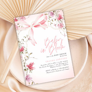 Invitation Baby-Shower Fleurie Bohème pour Bébé en Fleur