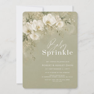 Invitation Baby-Shower Fleurie Orchidée Blanche
