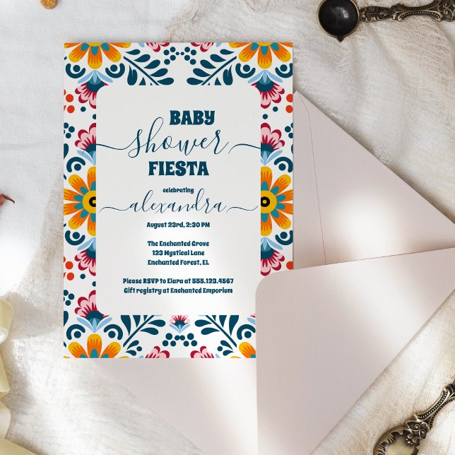 Invitation Baby shower Fleurs de Fiesta Little Senorita (Créateur téléchargé)
