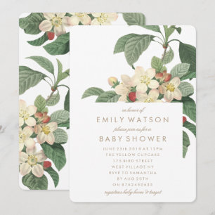Invitation Baby shower Fleurs de Jardin