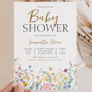 Invitation Baby Shower Fleurs de Printemps