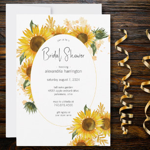 Invitation Baby Shower Fleurs de Tournesol Aquarelle