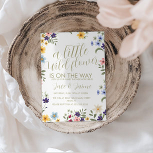 Invitation Baby Shower Fleurs Sauvages Lumineuses 