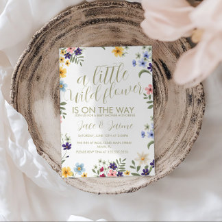 Invitation Baby Shower Fleurs Sauvages Lumineuses 