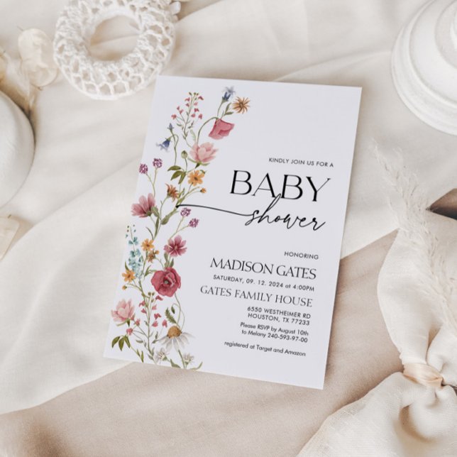 Invitation baby shower Floral (Créateur téléchargé)