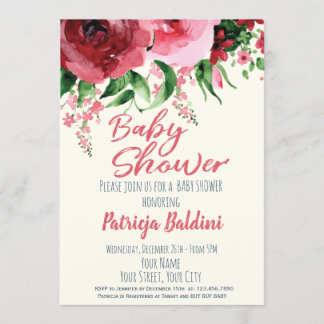 Invitation baby shower Floral