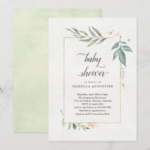 Invitation Baby shower Floral Aquarelle