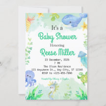 Baby shower floral aquarelle