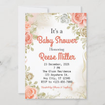 Baby shower floral aquarelle