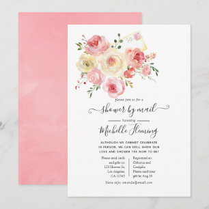 Invitation Baby-Shower Floral Aquarelle de Printemps par la P