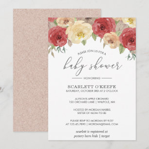 Invitation Baby shower Floral Automne