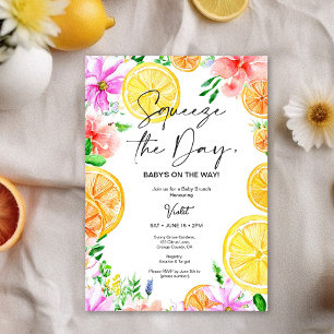 Invitation Baby shower floral aux agrumes brillants Invitatio