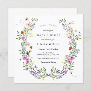 Invitation Baby shower floral Baby to Bee Boho