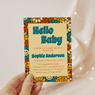 Invitation Baby Shower Floral Bohème Vintage Fleurie
