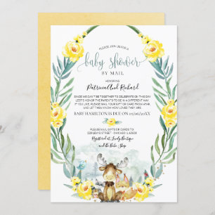 Invitation Baby shower Floral Boisé Par Mail Invit