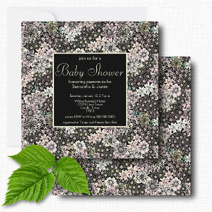 Invitation Baby Shower Floral Botanique Rose Vintage