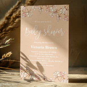 Invitation Baby shower Floral Caramel