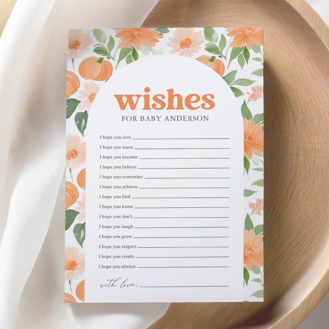 Invitation Baby shower Floral Citrouille Wives for Baby Card (Créateur téléchargé)