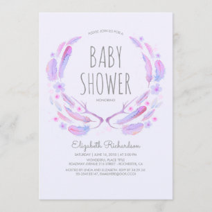 Invitation Baby shower floral de Boho de région boisée