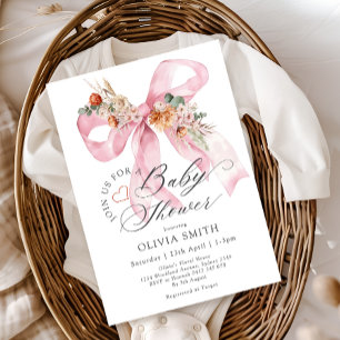 Invitation Baby shower Floral de Bow Rose
