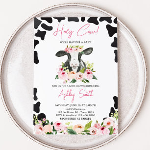 Invitation Baby shower Floral de la Vache Sainte