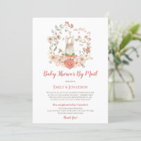 Baby shower Floral de lapin vintage par la poste