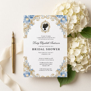 Invitation Baby shower floral de l'ère Régence