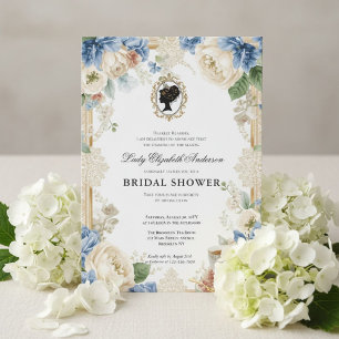 Invitation Baby shower floral de l'ère Régence