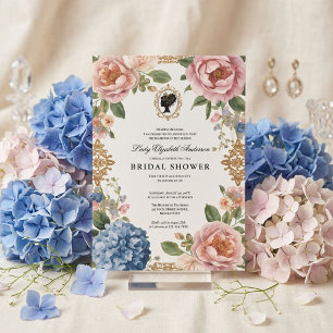 Invitation Baby shower floral de l'ère Régence