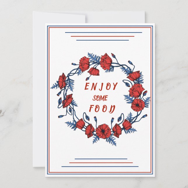 Invitation Baby shower Floral De Pavot Savourez De La Nourrit (Devant)