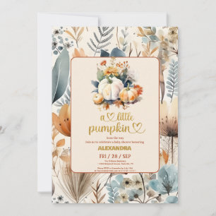 Invitation Baby shower floral de petite citrouille