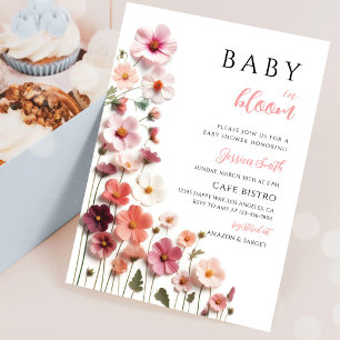 Invitation Baby Shower Floral de Printemps Fleur Sauvage